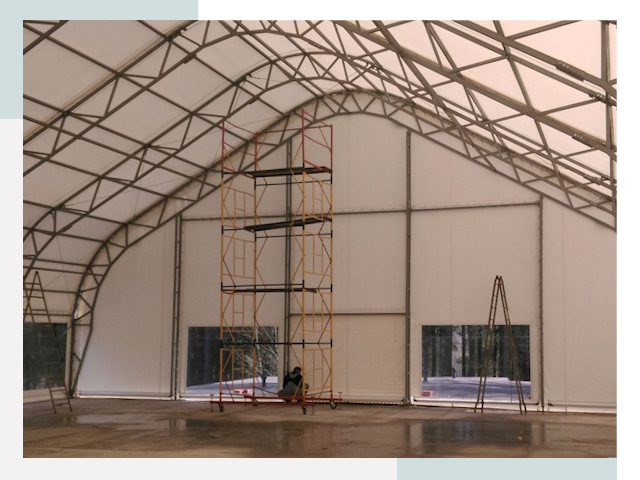 Шатровые ангары в Топках